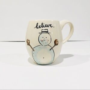 RARE M Studios Rae Dunn Believe Snowman Cookies Mug